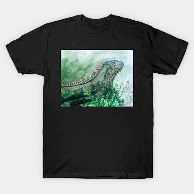 Iguana Painting T-Shirt by julyperson